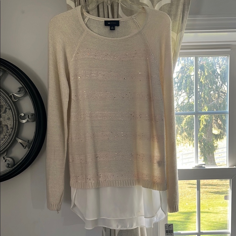 AB Studio Cream Knit Sweater